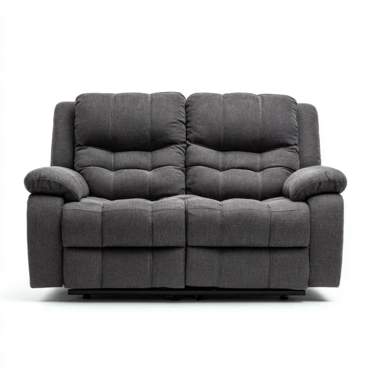 Sofa 2-osobowa z funkcją relaks, szara tkanina, 170 x 95 x 100 cm