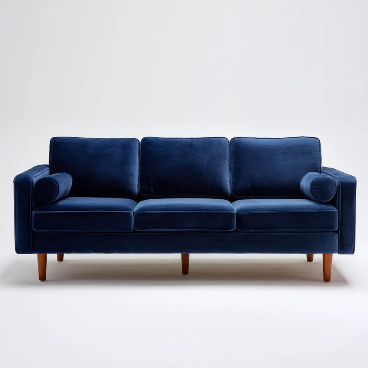 Trzyosobowa sofa aksamitna granatowa 220 x 90 x 85 cm