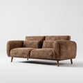 Dwuosobowa sofa brązowa z poliestru sztruksowego 170 × 90 × 82 cm
