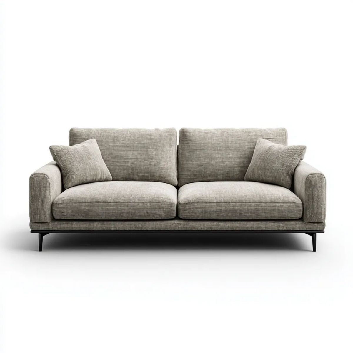Sofa 2-osobowa szara z tapicerką poliestrową 180 × 90 × 85 cm