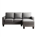 Prawostronna sofa narożna z szezlongiem z tkaniny, szara/czarna, 220 x 145 x 85 cm