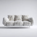 Dwuosobowa sofa biała z poliestru 170 x 95 x 82 cm