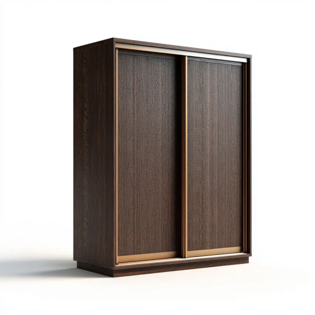 Szafa przesuwna z płyty MDF, ciemnobrązowo-złota, 120 × 60 × 200 cm