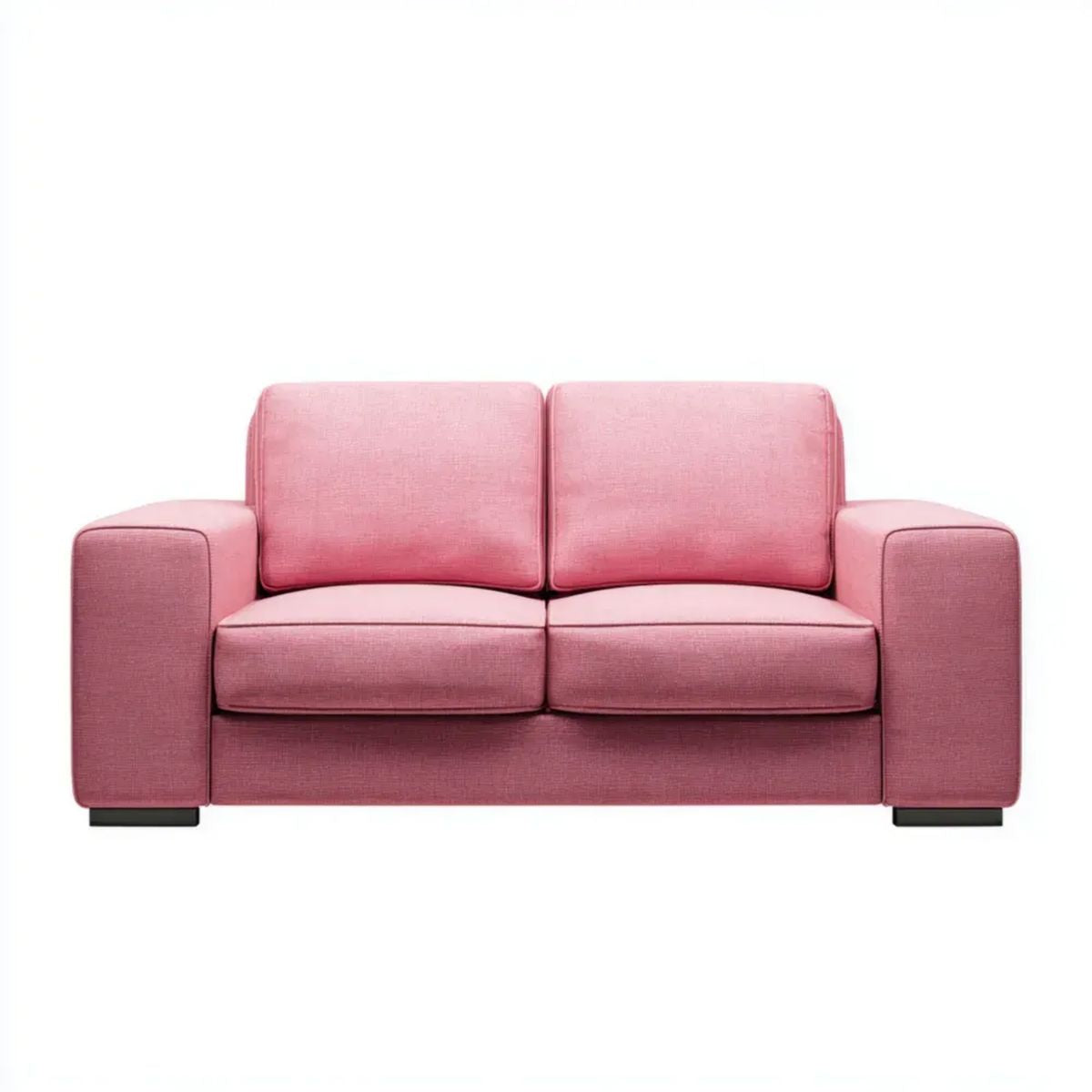 Różowa sofa 2-osobowa z tapicerką poliestrową, 160 × 85 × 85 cm
