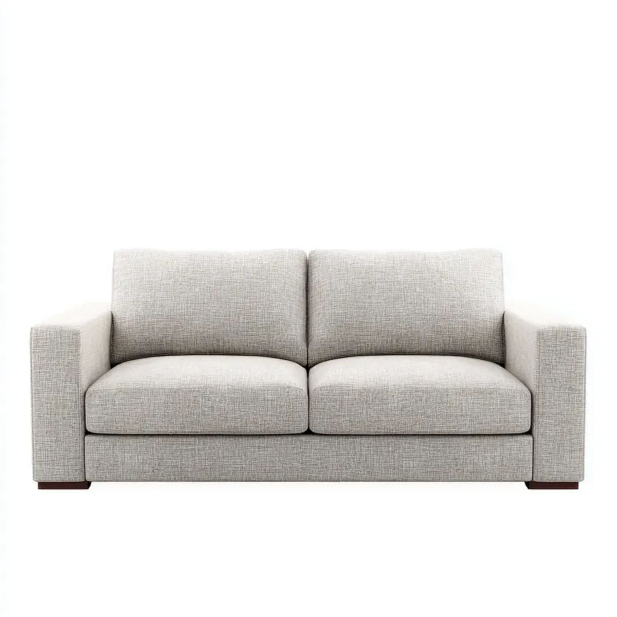 Sofa dwuosobowa jasnoszara z tapicerką poliestrową 170 x 90 x 85 cm