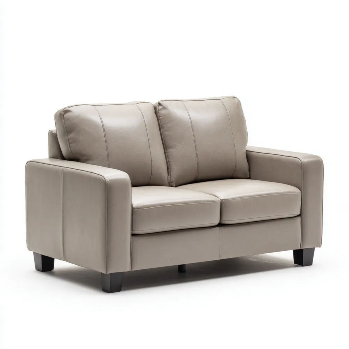 Sofa dwuosobowa z tapicerką PU szarobeżowa 160 x 90 x 88 cm