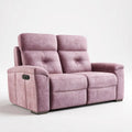 Dwuosobowa sofa z elektryczną funkcją relaks, różowa, tapicerka poliestrowa, 160 x 95 x 103 cm
