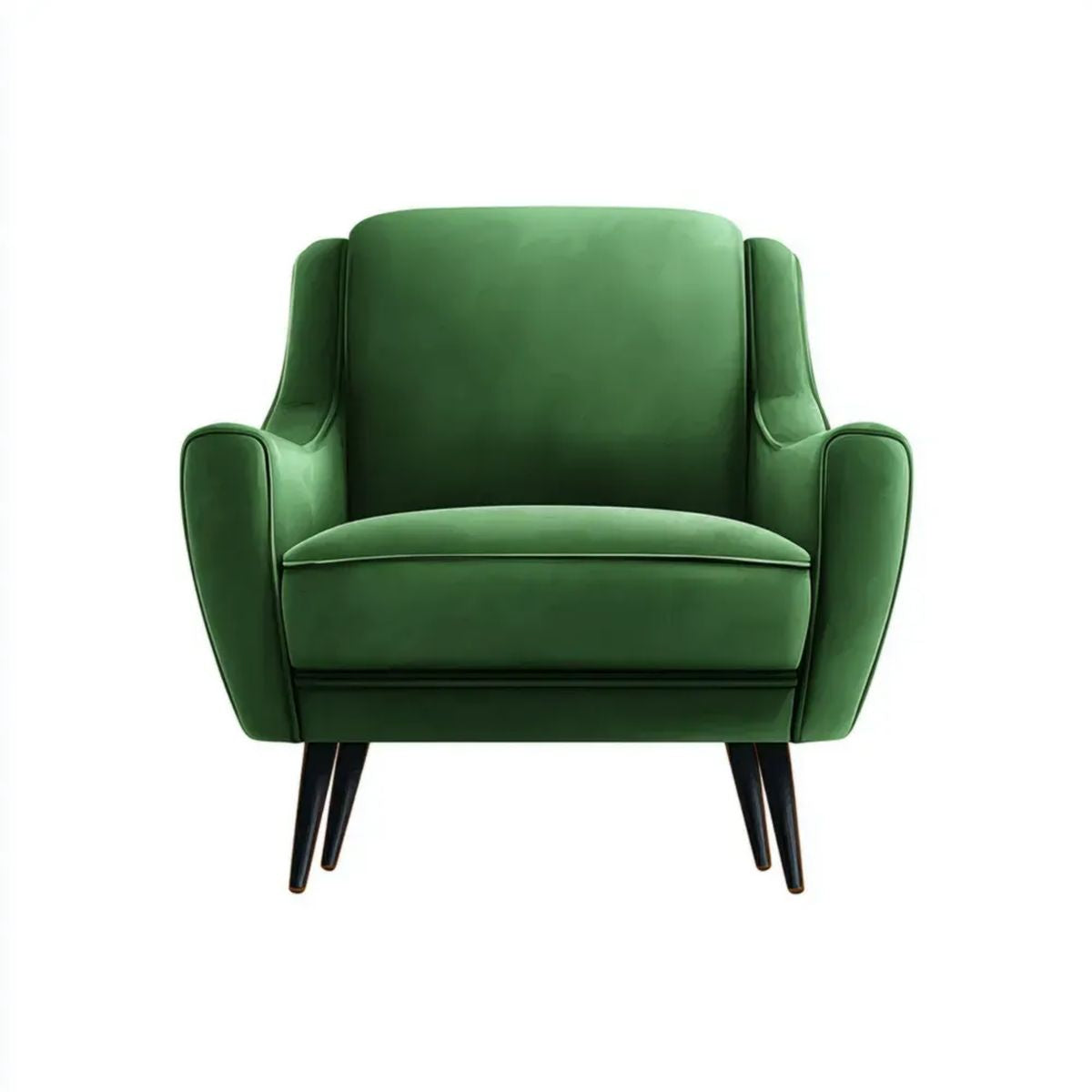 Zielony fotel uszak z aksamitu, 80 x 85 x 100 cm